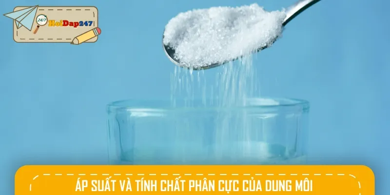 Áp suất và tính phân cực sẽ ảnh hưởng đến việc muối tan trong nước