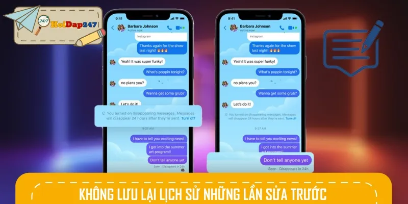 Messenger chỉ hiển thị phiên bản cuối cùng sau khi tin nhắn được sửa