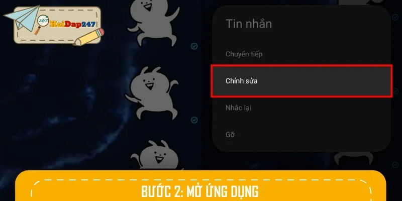 Sau khi mở ứng dụng, hãy chạm giữ tin nhắn khoảng 2 giây