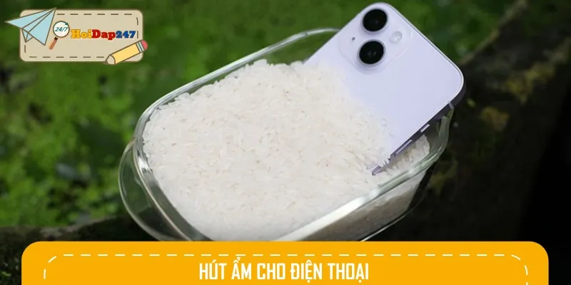 Sử dụng gạo hoặc túi hút ẩm để làm khô điện thoại hiệu quả