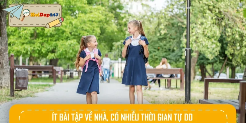 Học sinh có nhiều thời gian nghỉ ngơi, ít bài tập về nhà