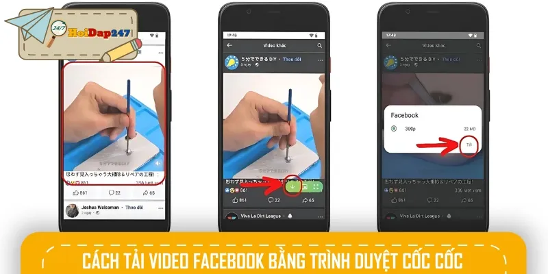 Cách tải video trên Facebook về điện thoại bằng trình duyệt Cốc Cốc